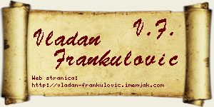 Vladan Frankulović vizit kartica